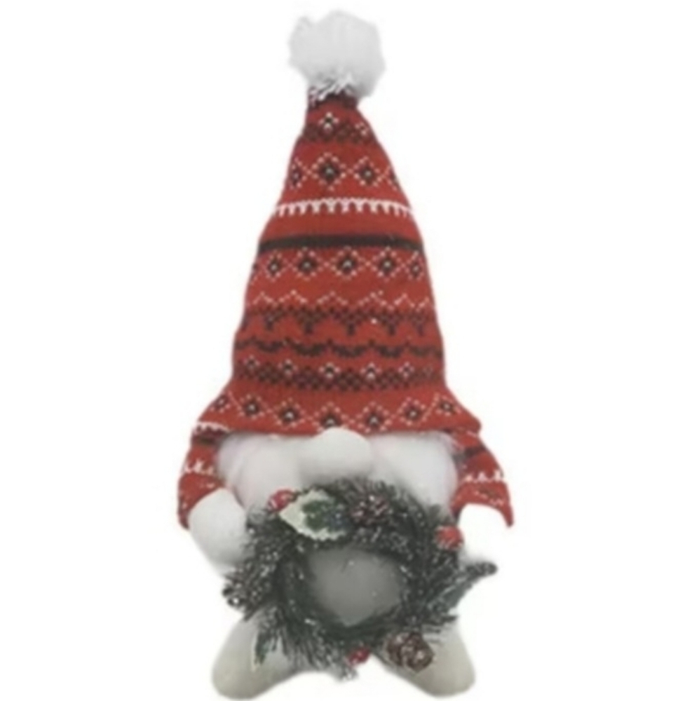 HOLIDAY GNOME HOLDING A WREATH 12" By Bloom Room BNWT RETIRED 2023